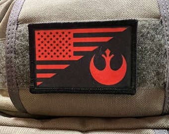 Rebel Alliance USA Flag Morale Patch- Hook and loop Custom Patch 2x3" Made in the USA!