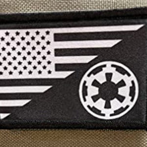 Star Wars Empire Imperial Crest USA Flag Subdued Morale Patch- Hook and loop Patch 2x3&quot; Made in the USA!