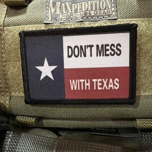Toppa morale con la bandiera del Texas "Non scherzare con la bandiera del Texas": velcro, 2x3"