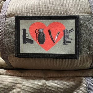 Love Weapons Morale Patch- Hook and loop Custom Patch 2x3&quot; Made in the USA!