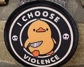 Je choisis la violence Funny Morale Patch - Crochet et boucle Custom Patch 3" Circle Patch Made in USA!