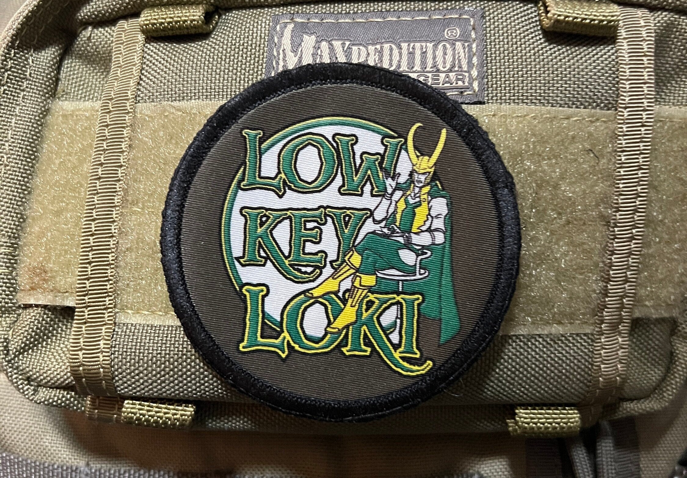 3" Low Key Loki Morale Patch- Hook and loop Patch 3" Circle Made in the USA!