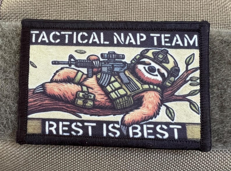 Tactcal Napping Tactical Nap Team Funny Morale Patch- Hook and Loop Patch 2x3