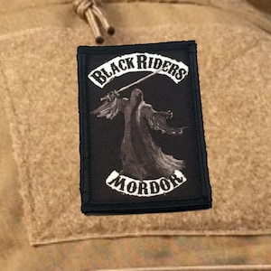 Black Riders of Mordor Morale Patch- Hook and loop Custom Patch 2x3&quot; Made in the USA!
