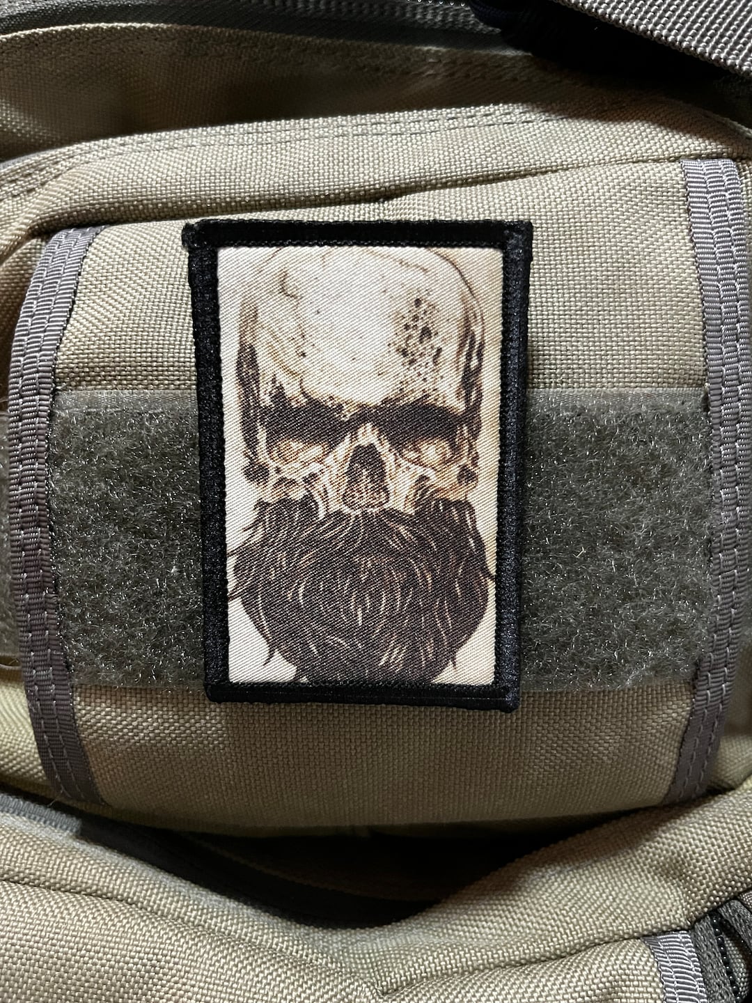 Skull Beard Morale Patch- Hook and Loop Custom Patch 2x3" Made in the ...
