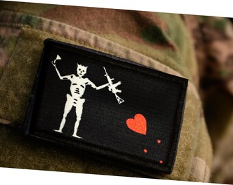 AR15 Blackbeard Pirate Flag Morale Patch. 2x3