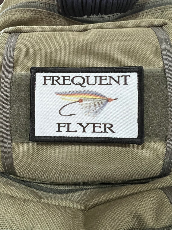 Fly Fishing Frequent Flyer Morale Patch Hook and Loop Custom Patch