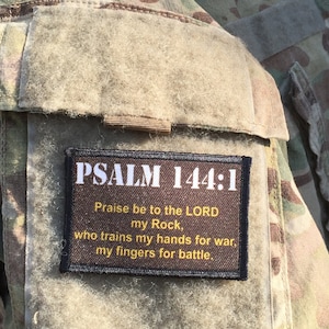 Psalm 144:1 Tactical Morale Patch- Hook and loop Custom Patch 2x3&quot; Made in the USA!