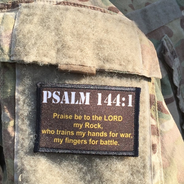 Psalm 144:1 Tactical Morale Patch- Hook and loop Custom Patch 2x3" Made in the USA!