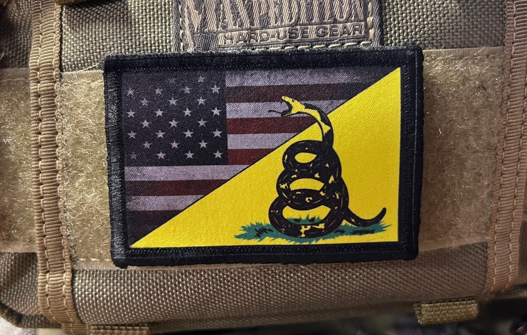 USA / Gadsden Flag Morale Patch Hook and Loop Custom Patch 2x3 Made in