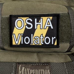 OSHA Violator Moral Patch- Klettverschluss Benutzerdefinierte Patch 2x3 "Made in den USA!