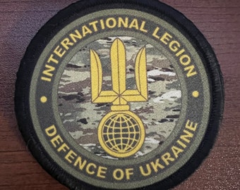 Subdued Multicam International Legion Defense of Ukraine Morale Patch. Ukraine War