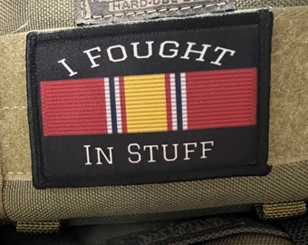I Fought In Stuff Veteran Morale Patch: National Defense Service Medal Ribbon