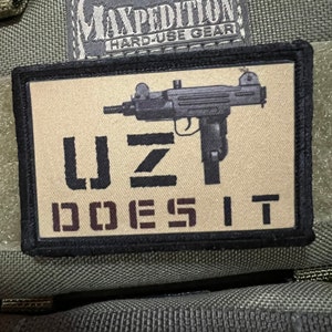 UZI Dos It Lustige Moral Aufnäher - Klettverschluss 5x10 cm