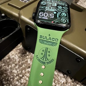 Aliens Colonial Marines Silicone Watch Band compatible with Apple Watch Watch Band Property of Weyland Yutani
