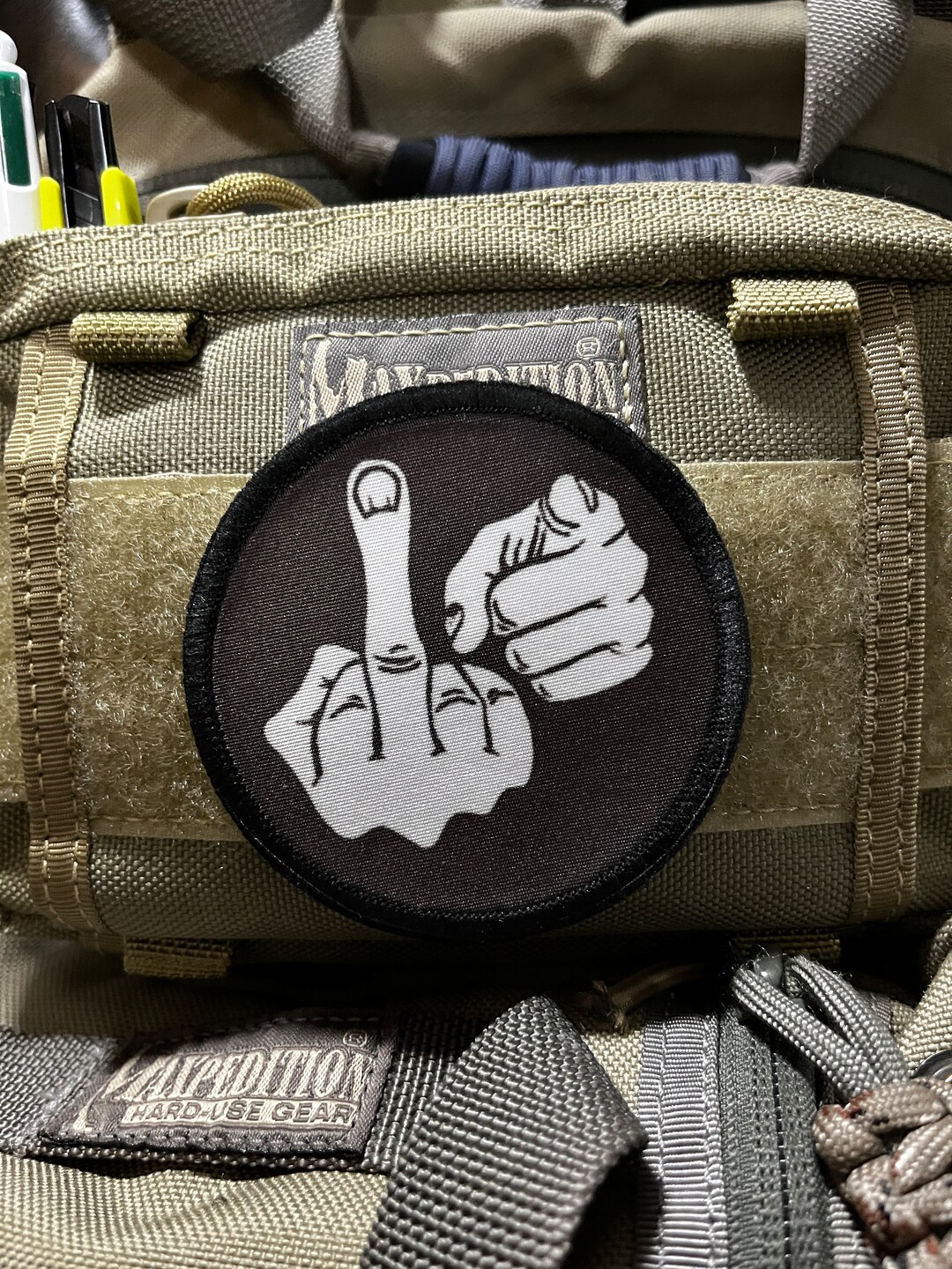 Woven Morale Patch – "Go Sh*t Yourself You Piece Of Fu*k" – Sweary Flustered Design With Hook & Loop