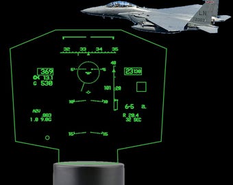 Señal LED/luz acrílica para pantalla de visualización frontal del F-15E Strike Eagle de la Fuerza Aérea