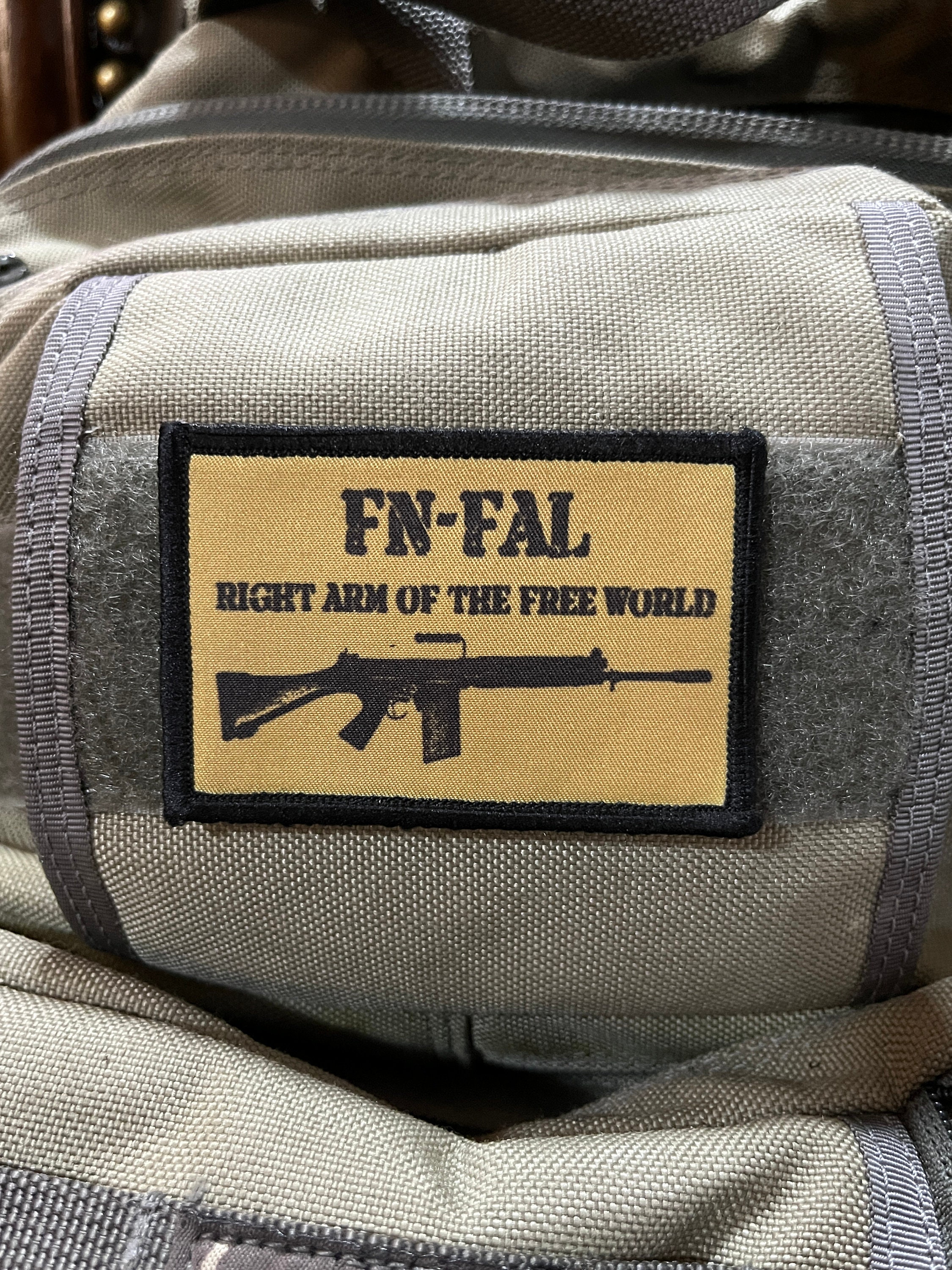 L1A1 FAL Morale Patch – Tactical Military Hook Badge, Army Flag FN FAL, Made In USA
