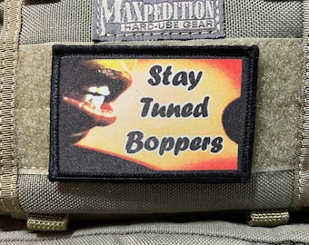 The Warriors Stay Tuned Boppers Morale Patch- Hook and loop Patch 2x3" ¡Hecho en los Estados Unidos!