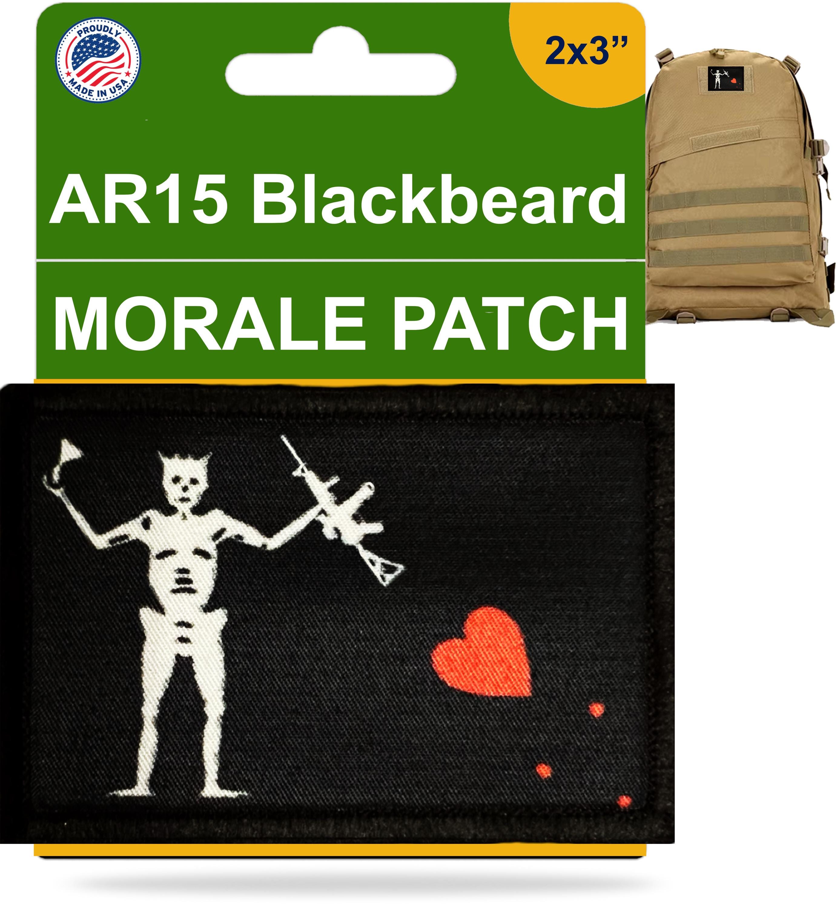 【実物】 FOG Blackbeard Patch 2x3 パッチ AR15 Blackbeard Pirate Flag Morale Patch. 2x3