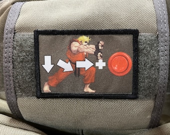 Ken Hadouken Morale Patch- Crochet et boucle Custom Patch 2x3 » Fabriqué aux États-Unis!