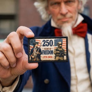 250 Years of Freedom Patch, 1776-2026 Patriotic Morale Patch, Veteran Gift