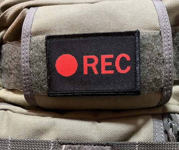Rec Record VCR Surveillance Morale Patch Hook and Loop Patch 2x3