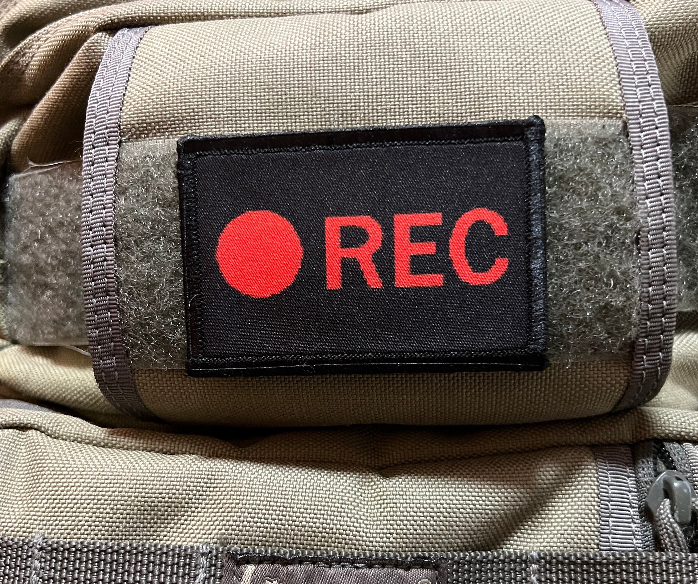 Rec Record VCR Surveillance Morale Patch- Hook and loop Patch 2x3" Made in the USA!