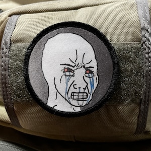 3 "Crying Wojak Morale Patch- Klittenband Patch 3" Cirkel Gemaakt in de VS!