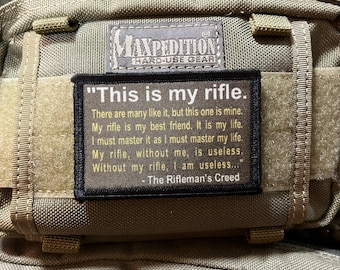 The Rifleman's Creed Morale Patch- Hook and loop Custom Patch 2x3" Made in the USA!