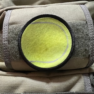 Tennis Ball Morale Patch- Hook and Loop Patch 3&quot; Circle Made in the USA!