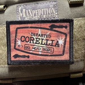 Corellia Passport Stamp Morale Patch- Hook and loop Patch 2x3&quot; Made in the USA!