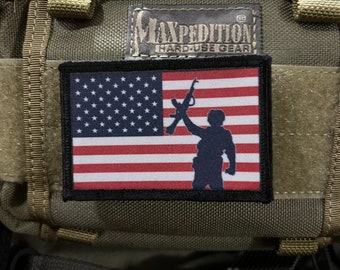 USA Flag Red Dawn Wolverines Ukraine Morale Patch- Hook and loop Custom Patch 2x3" Made in the USA!