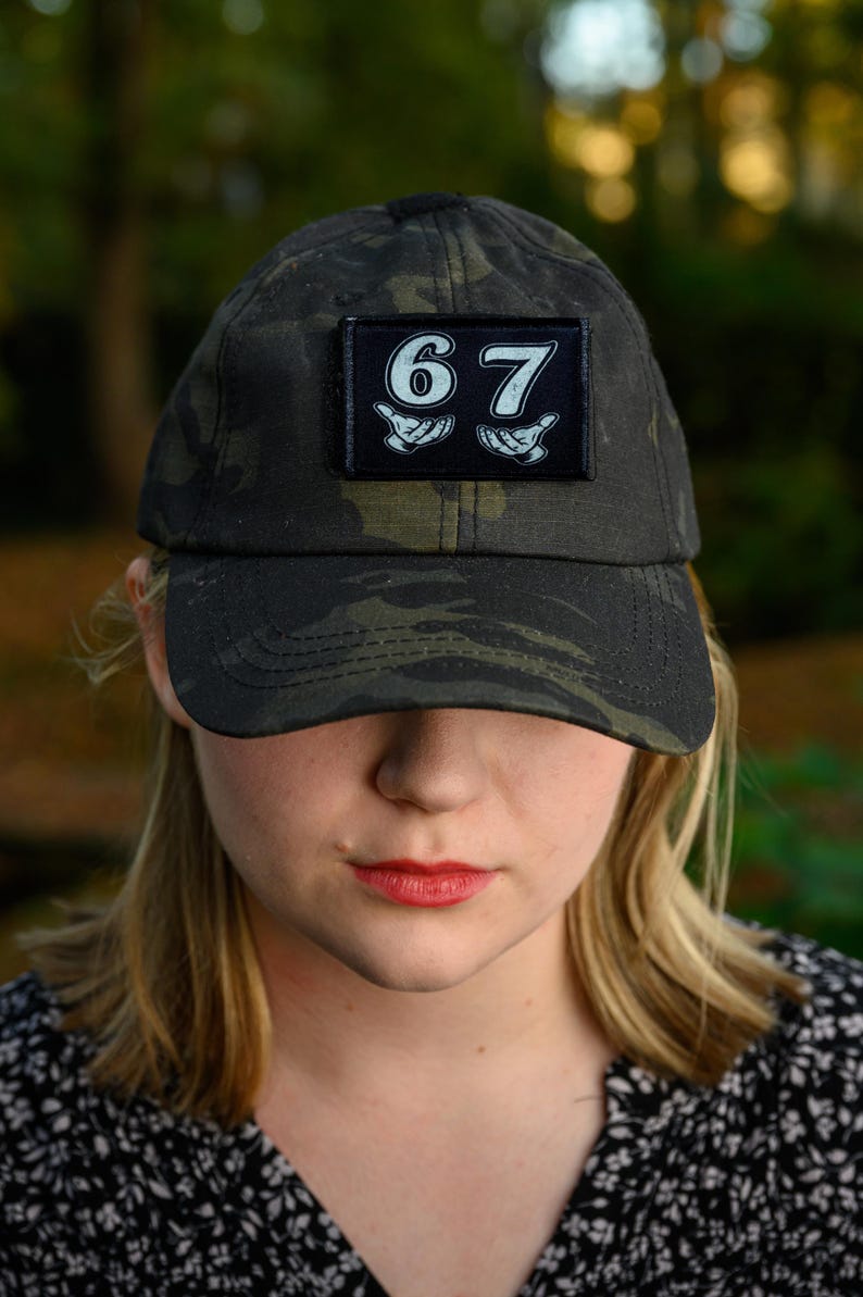 6 7 funny meme velcro morale patch. 2x3 custom 6 and 7 patches for your backpack, plate carrier accessories, hat, vest or tactical gear.