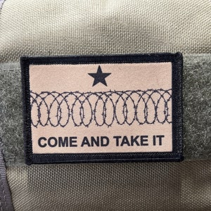 Come and Take It Morale Patch: Texas Barbed Wire Hook and Loop (2x3&quot;)