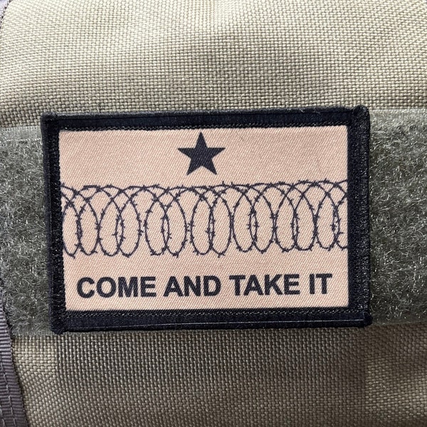 Barbed Razor Wire Come and Take It Funny Morale Patch- Texas Immigration Hook and loop 2x3"