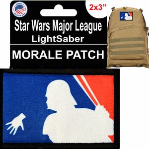 Major League Light Saber Morale Patch- Hook and loop Patch 2x3" Made in the USA!