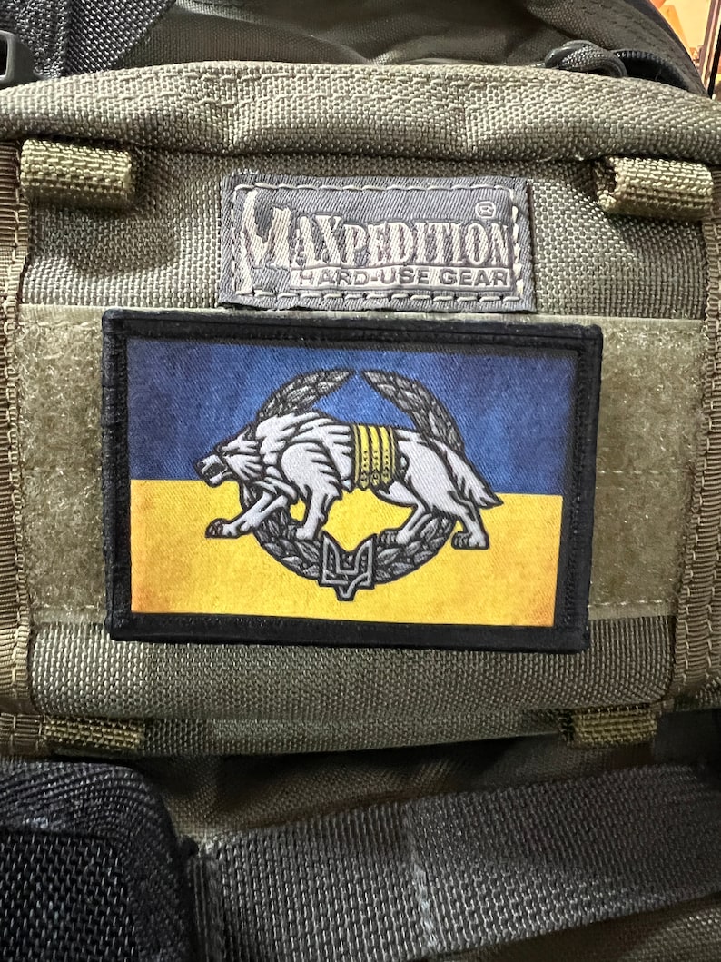 Ukrainian Flag Special Forces Ukraine Morale Patch Hook and loop Custom Patch 2x3 Made in the USA image 1