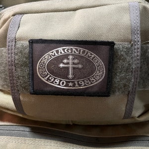 Magnum Cross Morale Patch- Hook and loop Custom Patch 2x3&quot; Made in the USA!