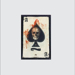 Ace of Spades Death Card Morale Aufnäher - Hook and loop Custom Patch 2x3" Made in USA!