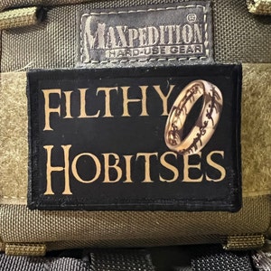 Filthy Hobitses Morale Patch- Hook and loop 2x3&quot; Ring of Power Patch