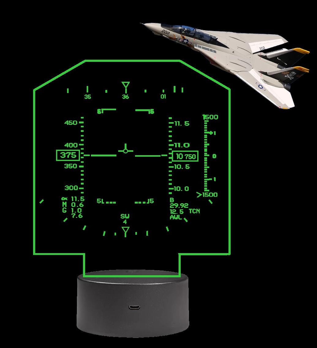 F-14トムキャットHUD LEDライト、フライトシミュレーターコックピット