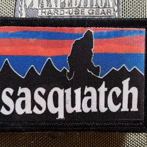 Sasquatch Bigfoot Funny Morale Patch- Hook and loop Custom Patch 2x3" Made in the USA!