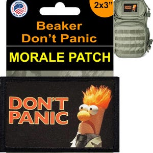Muppets Beaker Don&#39;t Panic Patch| Funny Nerd Morale Patches by Redheadedtshirts | 2x3 Fun Patches for your Plate Carrier