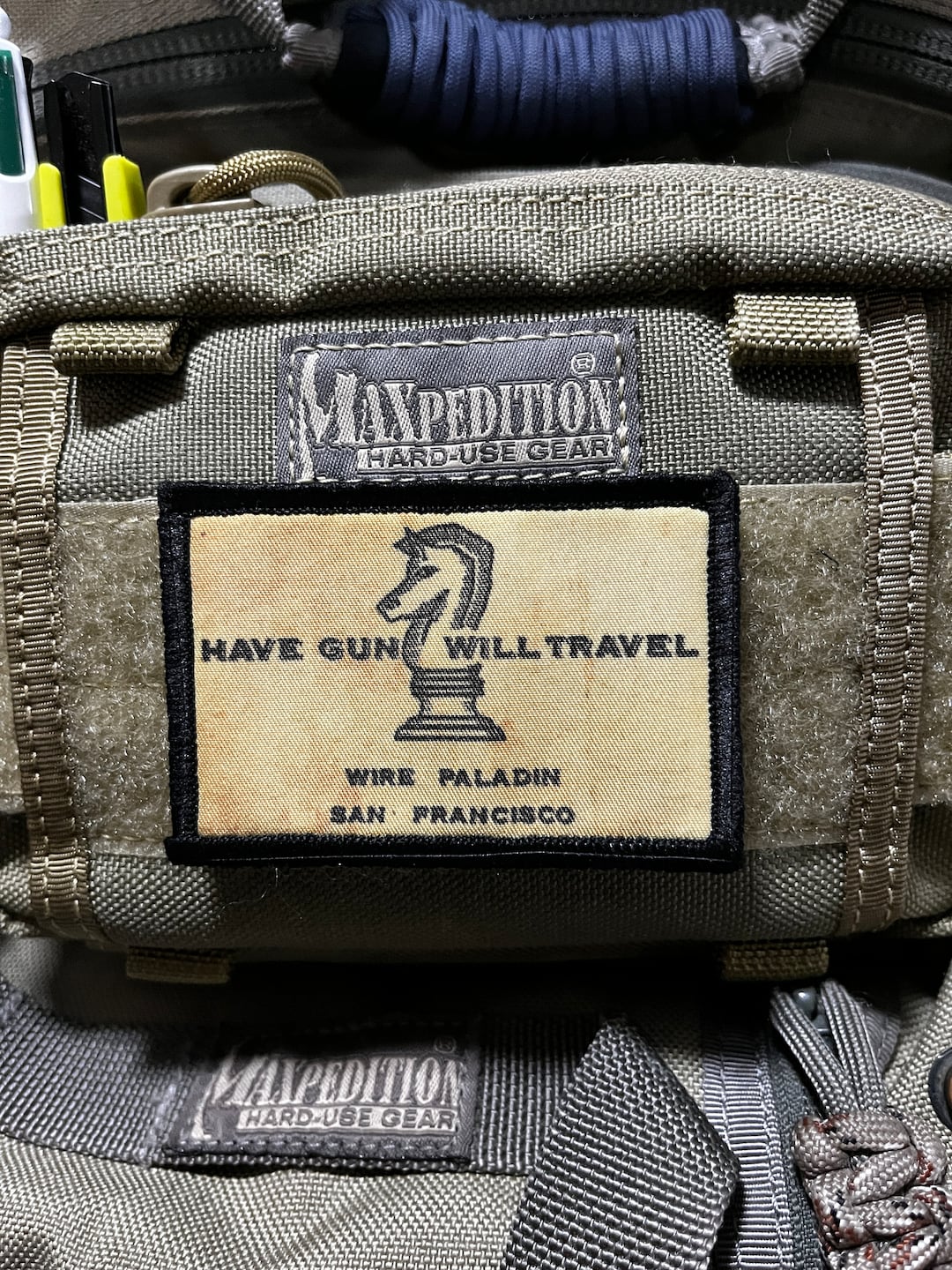 Have Gun Will Travel Morale Patch Hook and Loop Custom Patch 2x3 Made