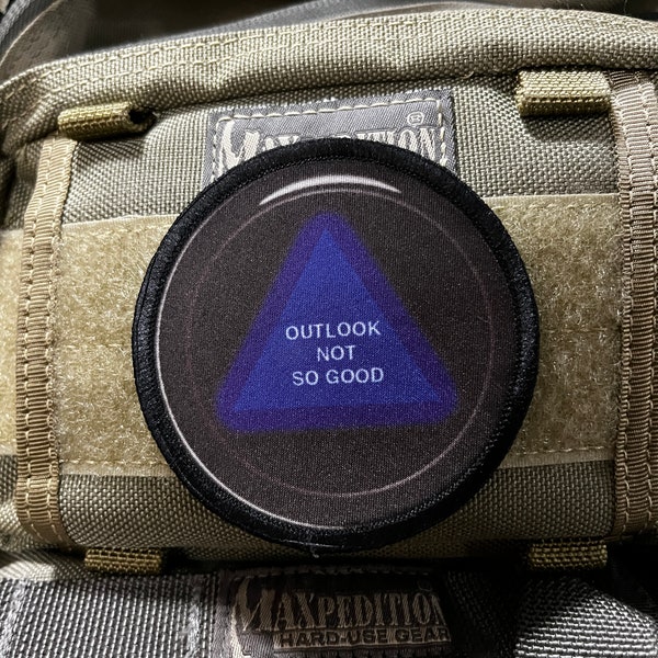 3" Magic 8 Ball "Outlook Not So Good" Morale Patch- Hook and loop Patch 3" Circle Made in the USA!