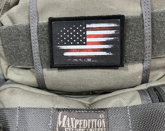 Distressed USA Flag Morale Patch: Hook and Loop, 2x3"