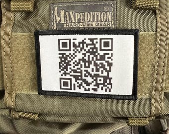 Morale Patch, Rick Roll QR Code, 2x3" Hook And Loop