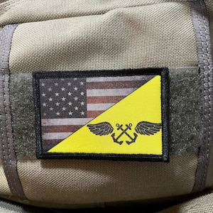 US Navy Flag Morale Patch: Hook and Loop, 2x3&quot;