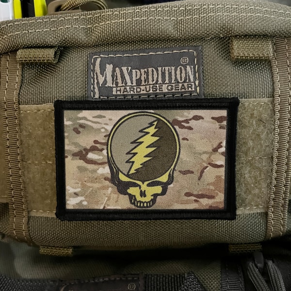 2x3" Subdued Steal Your Face Morale Patch- Hook and loop Custom Patch 2x3" Made in the USA!